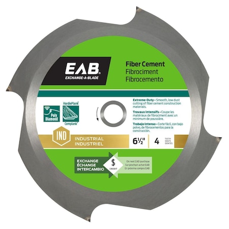 Inserciones 6.5 in. x 4 Teeth Fiber Cement Industrial Recyclable Exchangeable Saw Blade IN3357604